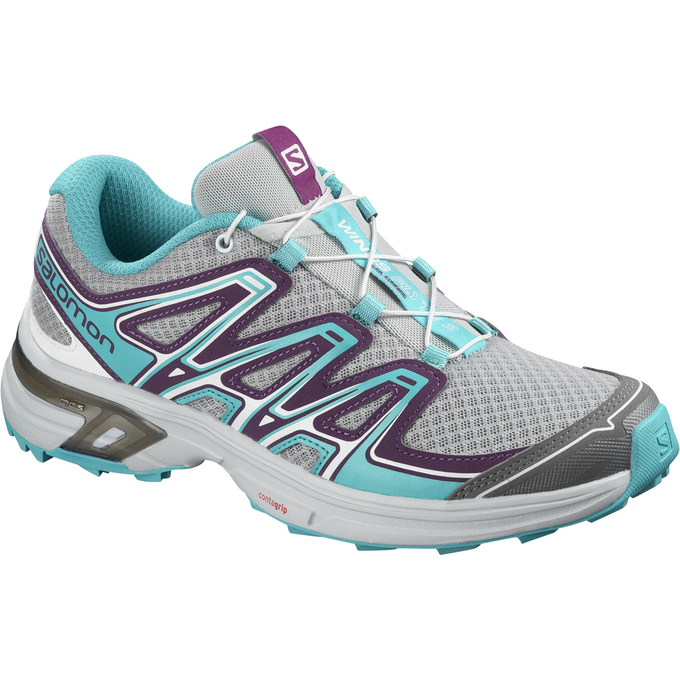 Salomon Singapore Womens Trail Running Shoes - WINGS FLYTE 2 W Silver/Turquoise | 43982-PRBI